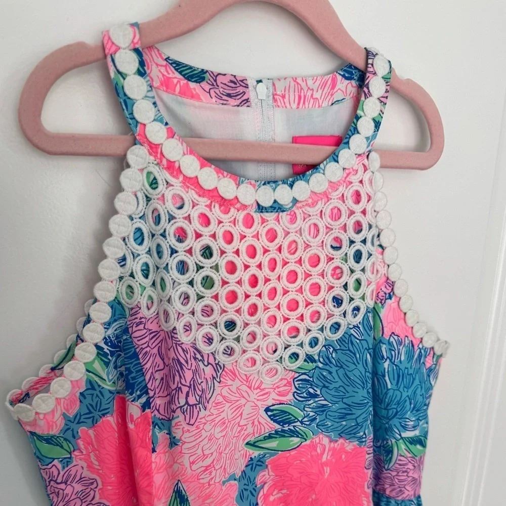 Lilly Pulitzer Girls Little Kinley Dress Beach House Blooms Size 14